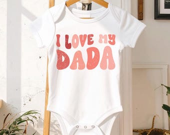 I Love My Dada Pink Onesie® - Retro Toddler Or Baby Outfit