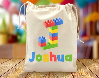 Custom Building Block Goodie Bags - Personalized Name