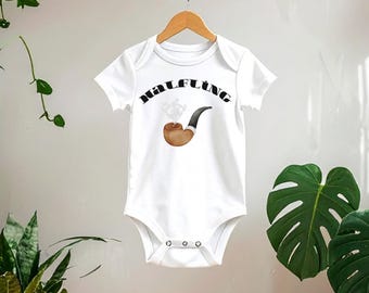 Halfling Pipe 100% Cotton Baby Onesie® - Nerdy Character Funny Baby Announcement or Toddler Shirt - Movie Geek Gift for Her New Mom - 2515