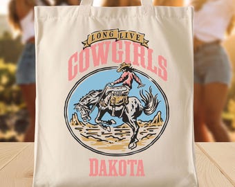 Western Cowgirl Bachelorette Tote Bags - Custom Bridal Shower Western Tote - Country Theme Girls Night Out Tote - 2631