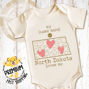 Personalized North Dakota Onesie®, Someone In North Dakota Loves Me Onesie®, North Dakota Baby Onesie®, North Dakota Onesie®, N0930