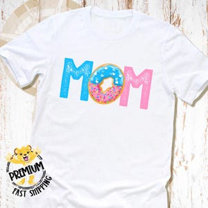 Mom Donut Shirt - Doughnut Themed Birthday Party Outfits - Family Matching Shirts - Adult Small Through 3XLarge - 0249