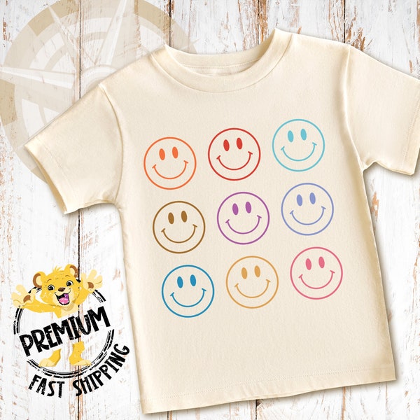 Smiley Face Kids Retro Shirt & Onesie®, Happy Face Shirt, Smiley Face Onesie®, Happy Face Retro Shirt, Retro Smiley Face Shirt, N1926