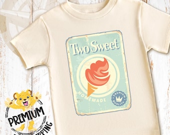 Two Sweet Strawberry Ice Cream Shirt Or Onesie® - Cute Two Year Old Outfit - Fun Summer Kid Outfit - Newborn Through Toddler Sizes - 1218