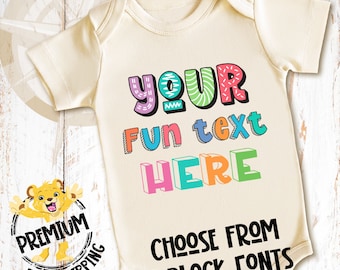 Custom Block Text Onesie® Through 5T, Personalized Onesie® Through 5T, Baby Shower Gift, Custom Text Onesie®, 2048