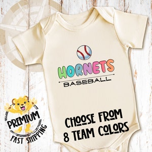 Hornets Baseball Shirt & Onesie®, Hornets High School Baseball, Hornets Baseball Tshirt, Hornets Toddler Shirt, N1840