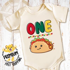 One Taco Birthday Onesie® - Fun First Birthday Present - Cute One Year Old Outfit - Adorable Family Gift - Birthday Party Outfit - 1250