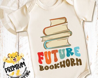 Future Bookworm Onesie®, Bookworm Retro Onesie®, Book Lover Onesie®, Book Onesie®, Reading Onesie®, Bookworm Bodysuit, N1512