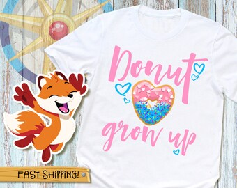 Donut Grow Up Shirt, Donut Birthday Shirt, Donut Birthday Shirt, Doughnut Birthday Shirt, Donut Outfit, Donut Party Shirt, 0245