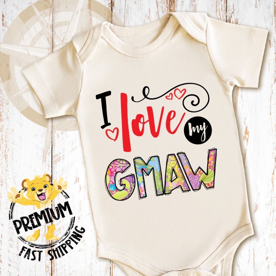 "I Heart My Grammy" Baby Onesie - Infant Bodysuit For Grandmothers