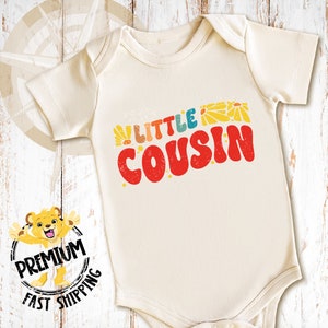 Little Cousin Retro Onesie®, Cousin Bodysuit, Cousin Baby Announcement, Cousin Baby Onesie®, Cousin Crew Onesie®, Cousin Baby Gift, N1141