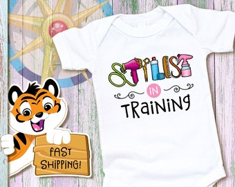 Stylist In Training Onesie®, Stylist  Onesie®, Hairstylist  Onesie®, Hairstylist Baby, Hairstylist Baby Gift, Stylist Bodysuit, 0497