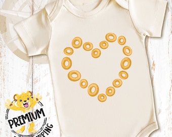 Cereal Heart Onesie® - Adorable Baby Through Toddler Clothes - Baby Shower Gift - Fun Family Designs - Breakfast Themed Outfit - 0164