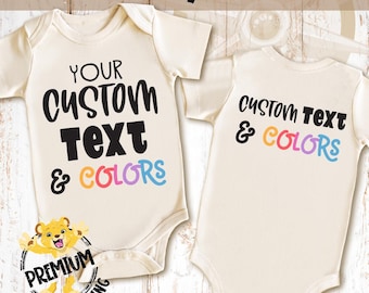 Custom Front And/Or Back Text & Colors Baby Onesie® Through Youth, Personalized Onesie® Through Youth, Custom Text Onesie®, 2063