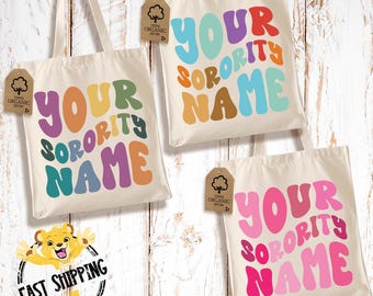 Custom Sorority Tote Bags - Personalized College Gift