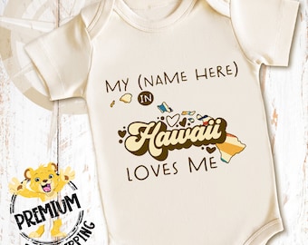 Personalized Hawaii Retro Onesie®, Someone In Hawaii Loves Me Onesie®, Hawaii Baby Onesie®, Retro Hawaii Onesie®, Hawaii Baby Onesie®, N0867