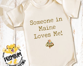 Someone In Maine Loves Me Onesie®, Maine Onesie®, Maine Baby Onesie®, Retro Maine Onesie®, Cute Maine Baby Onesie®, N1012