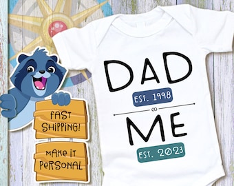 Personalized Dad And Me Onesie®, Father's Day Baby Onesie®, Cute Baby Onesie® For Boy Or Girl, Father Onesie®, Dad Onesie®, 0502