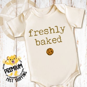Freshly Baked Cookie Onesie® - Adorable baby clothes and Toddler shirts - Minimalist Natural and white kids apparel - 0591