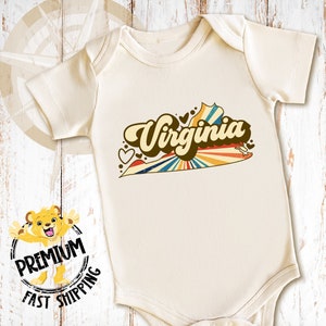 Virginia Retro Onesie®, Virginia Onesie®, Virginia Baby Onesie®, Retro Virginia Onesie®, Cute Virginia Baby Onesie®, N0786