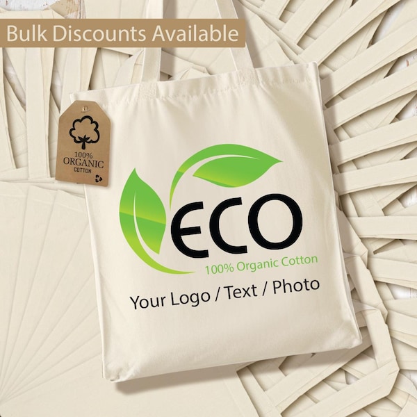 Custom Bulk Tote Bag Personalized Logo, Photo, and Text Canvas Bag