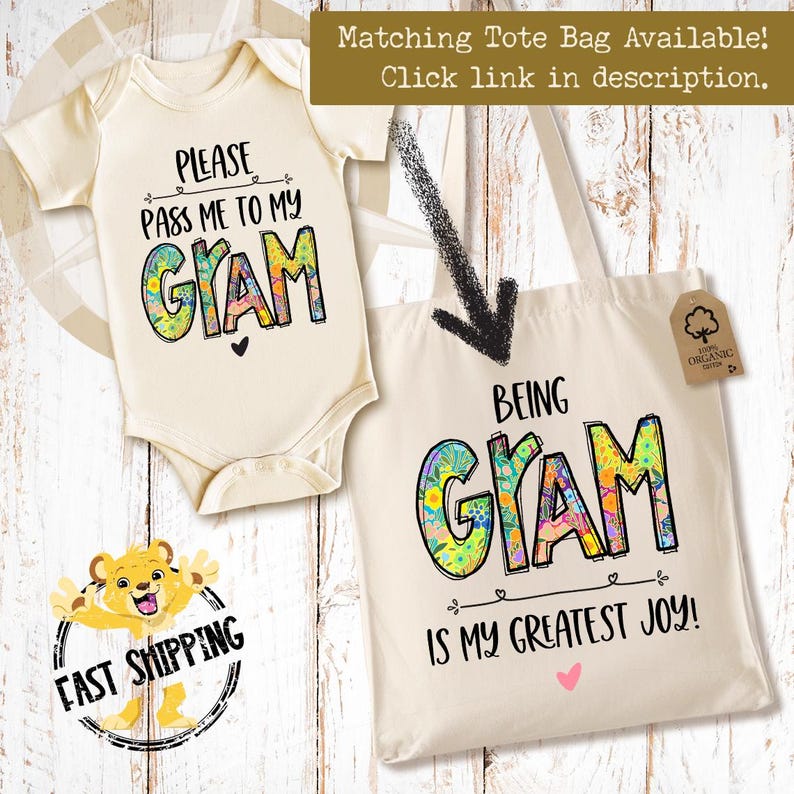 Please Pass Me To My Gram Onesie® - Baby and Toddler Clothing - New Grandparents Gift - Fun Family Pregnancy Announcement - 0439 image 2
