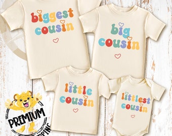 Big Cousin Retro Shirt, Biggest Cousin Shirt, Little Cousin Shirt, Littlest Cousin Shirt, Cousin Toddler Shirt, Cousin Retro Shirt, N1716