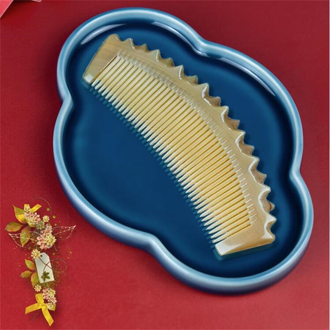 Natural Yak Horn Half Moon Sea Cucumber Comb Antistatic Head Etsy