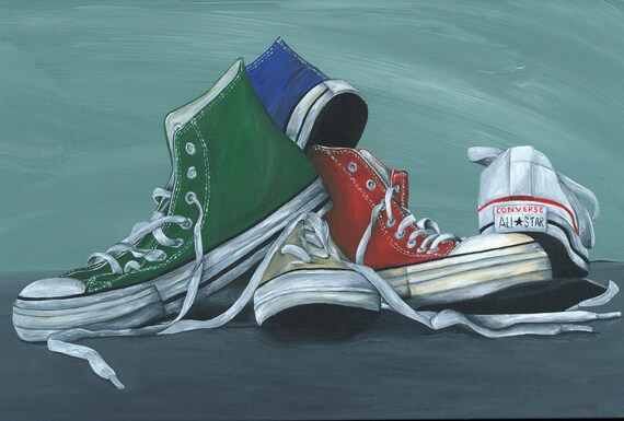 painting converse with acrylic