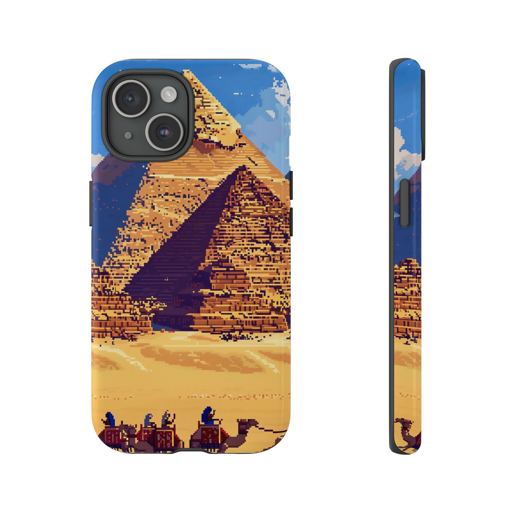 Pixel Art Retro Egyptian Pyramids Camels Egypt iPhone 15 14 13 12 Pro ...