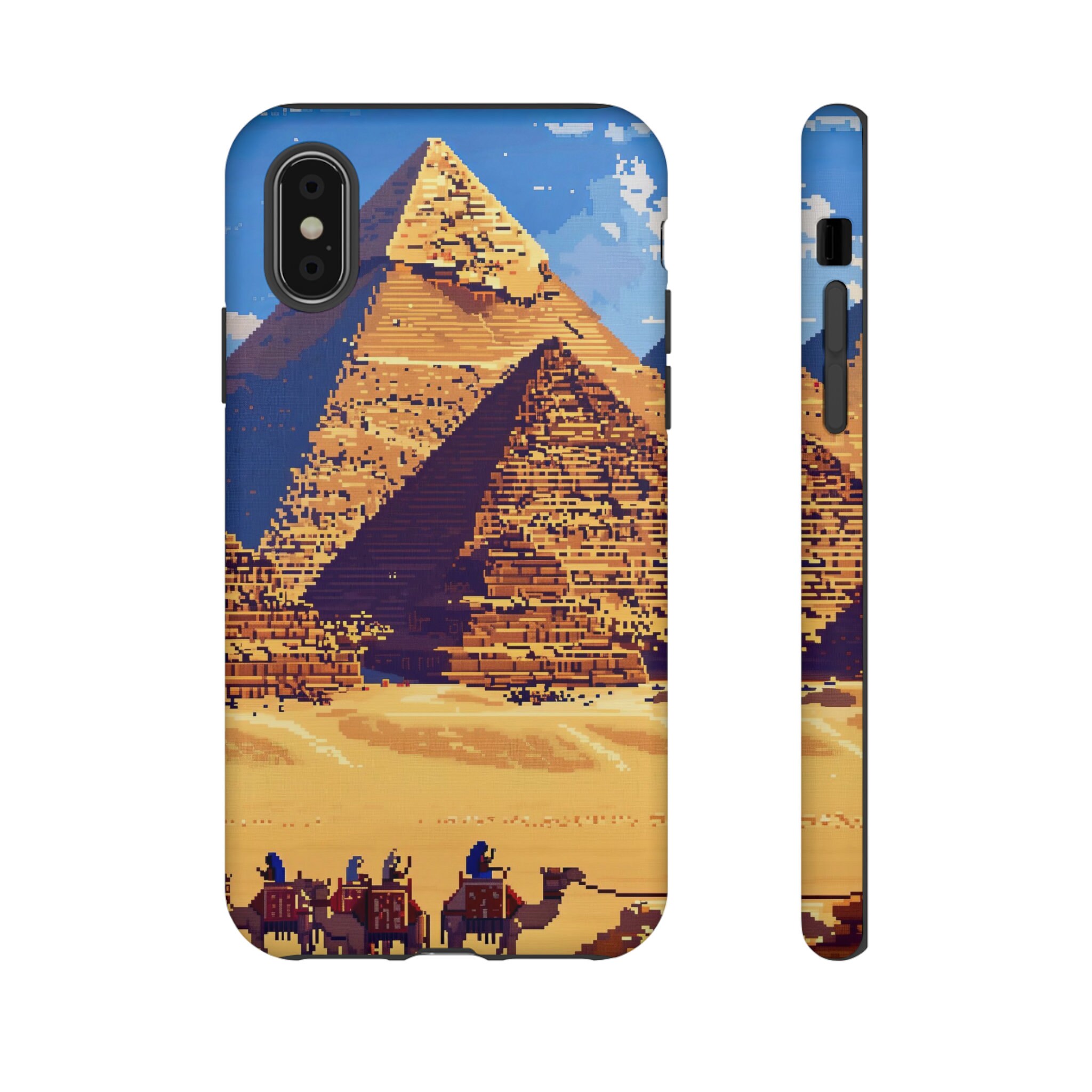 Pixel Art Retro Egyptian Pyramids Camels Egypt iPhone 15 14 13 12 Pro ...