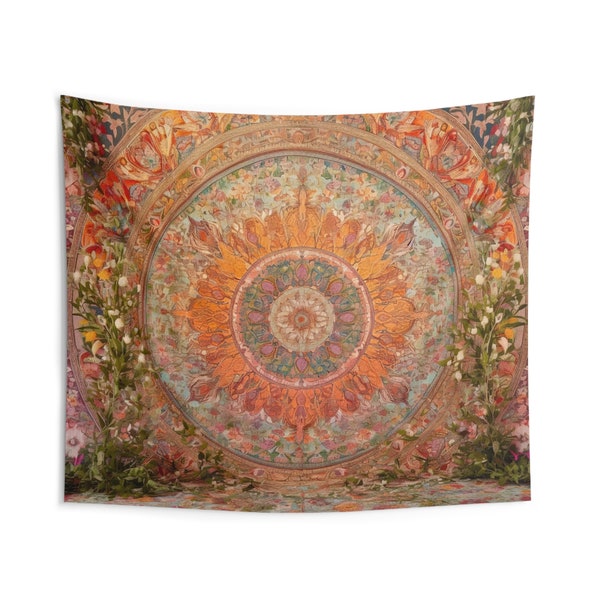 Verzauberter Garten Buddha Mandala Wandbehang Wandbehang Zimmer Dekor indische ästhetische Wand Kunst Wohnkultur spirituelle Zen Yoga Wand Kunst Wand Dekor