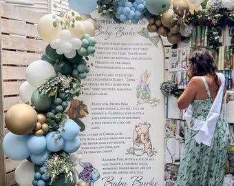 Storybook Voyage Backdrop - Personalized Baby Shower or Birthday Decoration / Backdrop -Digital Download