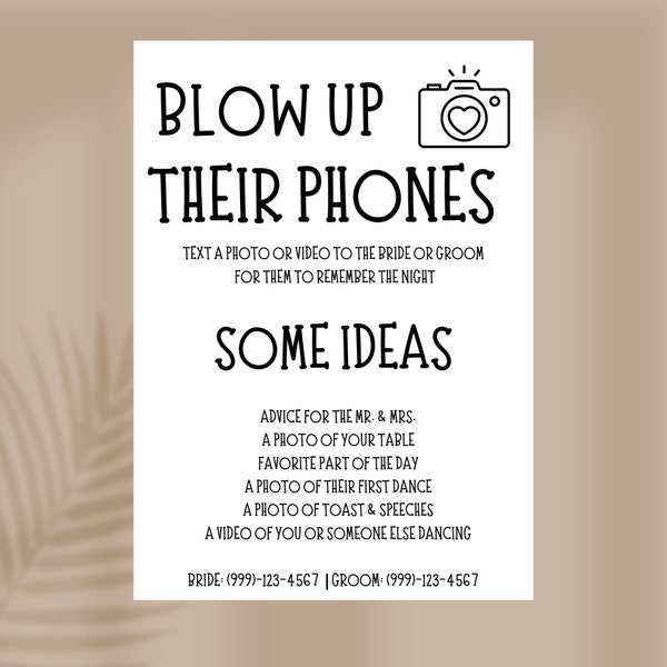 Blow up Their Phones Wedding Sign Etsy