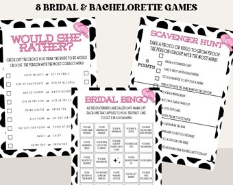 Editable Last Rodeo Bachelorette Party Template Games, Last Hoe Down, Cow Print Bachelorette And Bridal Shower Games, Bingo, Scavenger Hunt