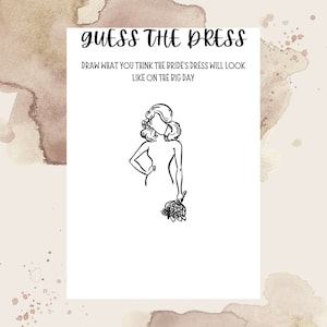 Editable Guess the Dress Game, Bridal Guess The Dress Template, Sketch The Dress Party Game, Minimalist Bachelorette And Bridal Shower Game