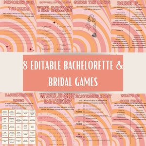 Editable Dazed And Engaged Bachelorette Party Games, Last Disco Bachelorette And Bridal Shower Games, Bachelorette Bingo, Scavenger Hunt
