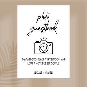 Editable Photo Guestbook Sign, Wedding Photo Album, Minimalist Wedding Sign, Snap A Photo Sign, Script Guestbook Sign, Modern Photo Station