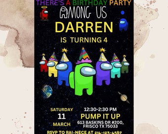 Editable Among Us Birthday Invitation Template, Printable Amongus ...