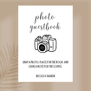 Editable Photo Guestbook Sign, Wedding Photo Album, Minimalist Wedding Sign, Snap A Photo Sign, Script Guestbook Sign, Modern Photo Station
