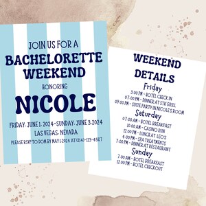 Editable Coastal Bachelorette Invitation And Itinerary, Last Toast On The Coast, Beach Bachelorette, Tropical Bachelorette Invite