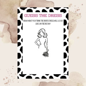 Editable Guess the Dress Game, Bachelorette Game, Bridal Shower Game,Last Hoe Down, Last Rodeo, Sketch The Dress Game, Brides Last Ride