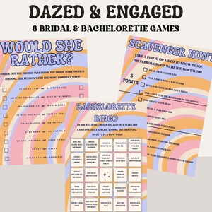 Editable Last Disco Bachelorette Party Template Games, Dazed And Engaged, Retro Themed Bachelorette And Bridal Shower Games, Bridal Bingo