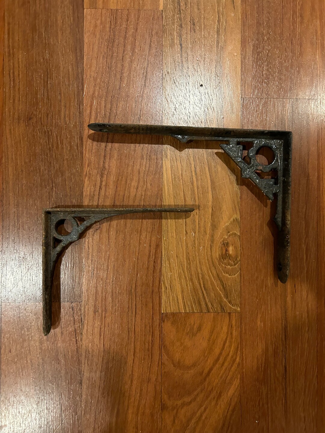 Antique Iron Shelf Bracket Set Small & Large Architectural Etsy
