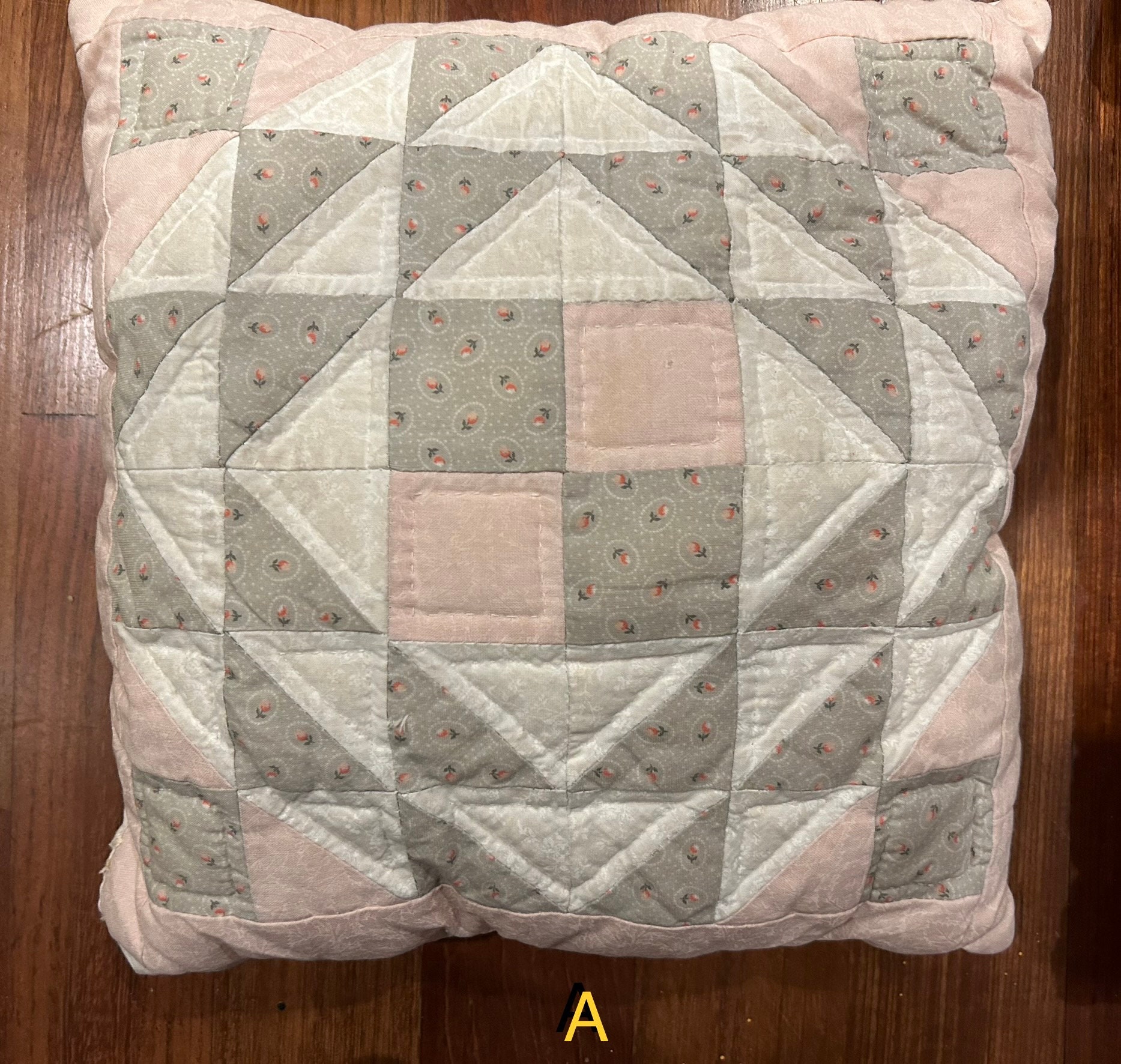 Primitive Quilt Throw Pillows Estate Sale Find Etsy