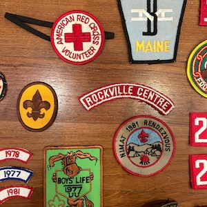 Vintage Lot of Boy Scout Patches and Pin Red Cross 70s 1970 NY