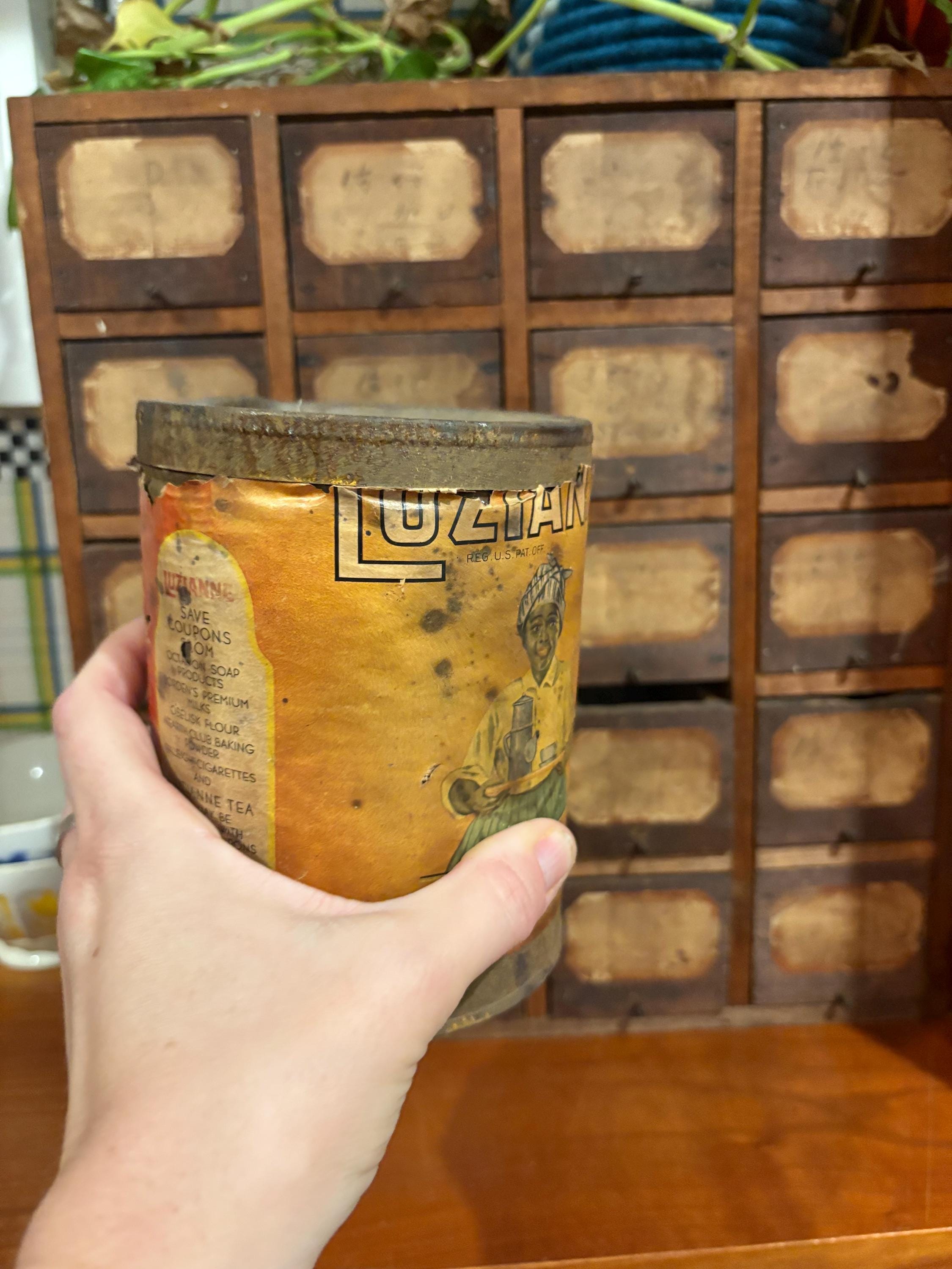 Luzianne Coffee & Chickory Tin Can Advertising Product Toleware