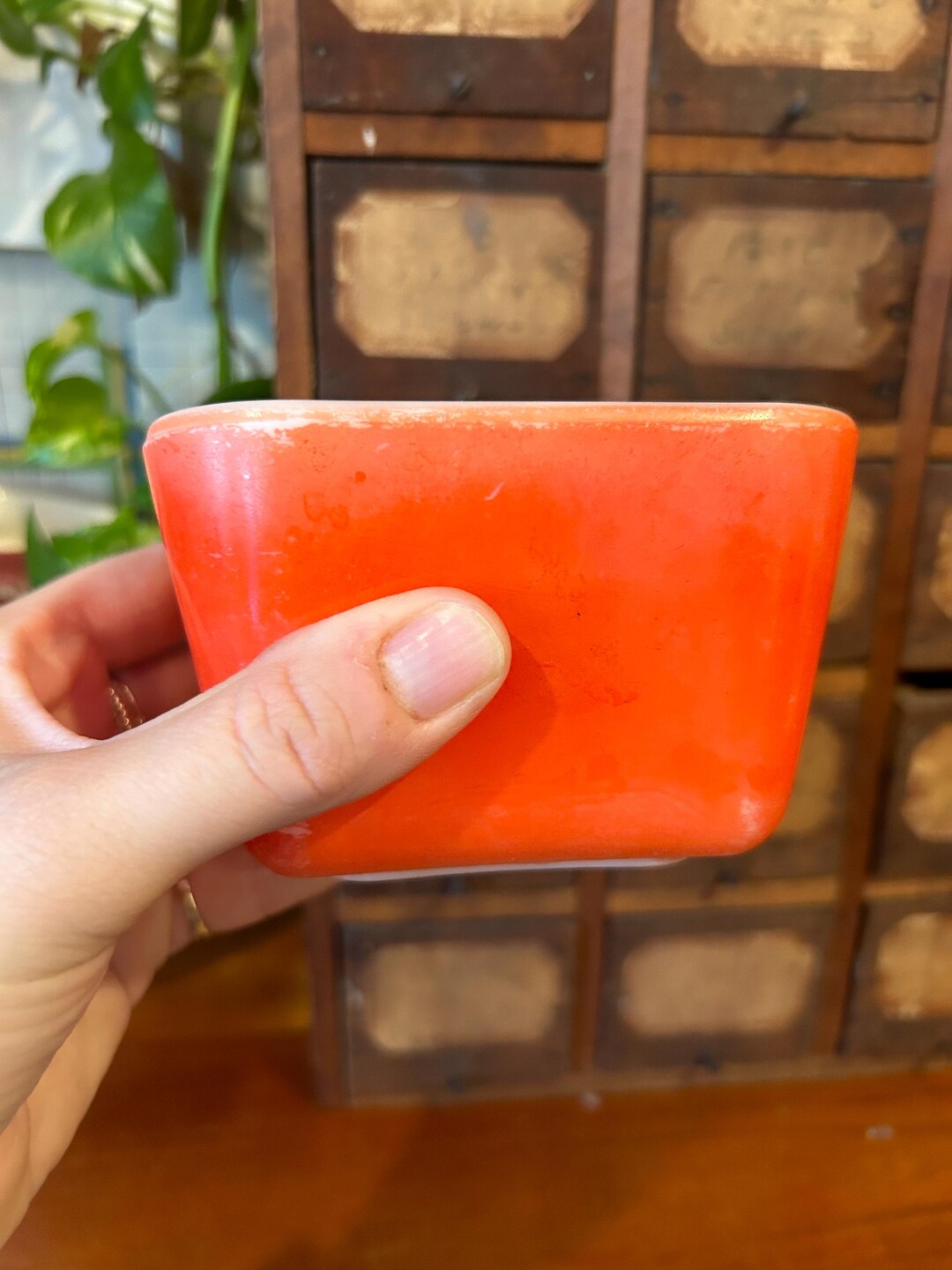Pyrex Red Milk Glass Dish Bowls Serving Dynaware - Etsy