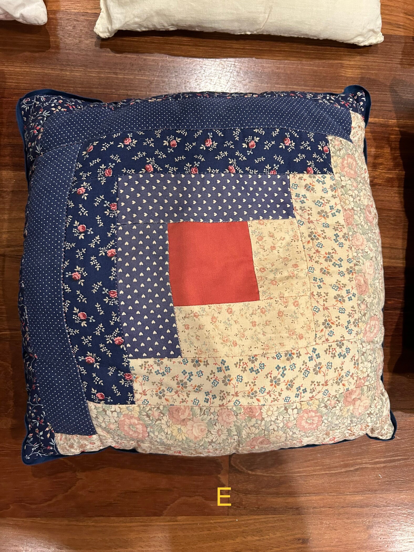 Primitive Quilt Throw Pillows Estate Sale Find Etsy