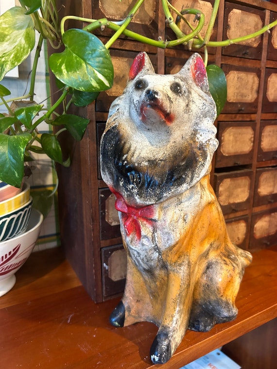 ヴィンテージ 犬 古本【チャン】 Chalkware Lassie Dog 1940s Carnival Prize Vintage Statue - Etsy
